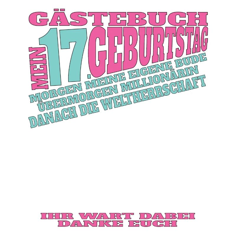 17. Geburtstag Mädchen & Junge Gästebuch