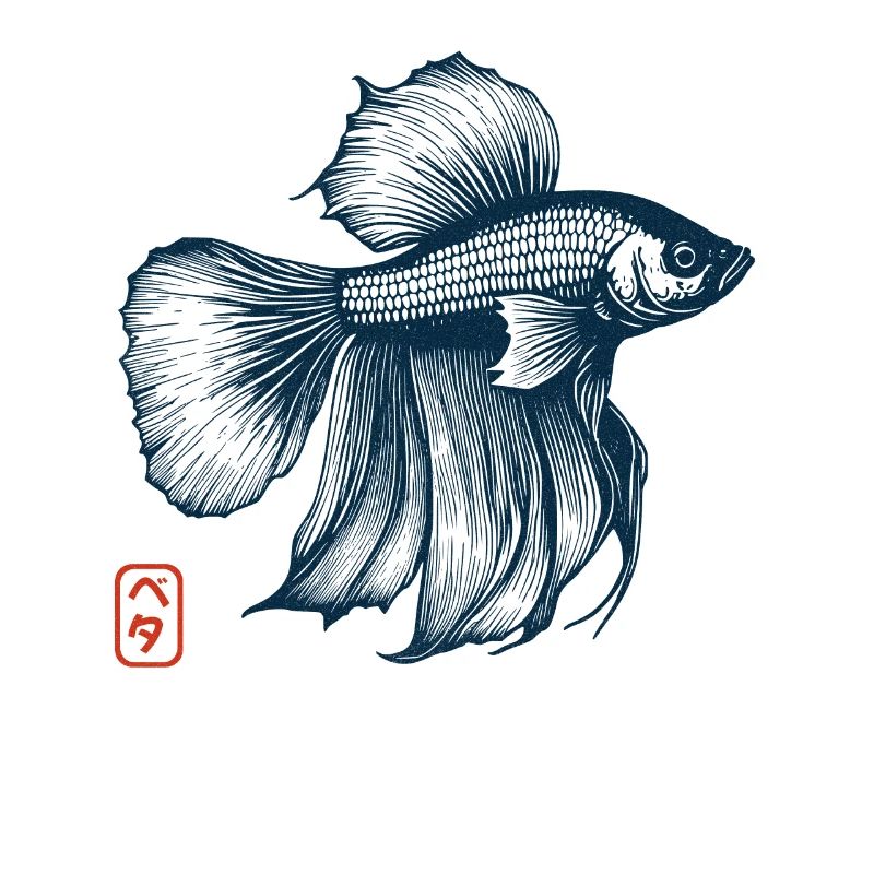 Retro Vintage Betta Fish Fighting Fish
