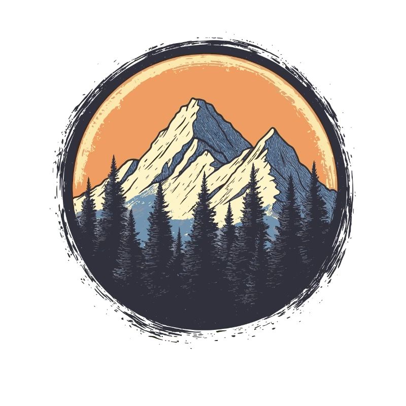 Mountains and forest, a hiking design