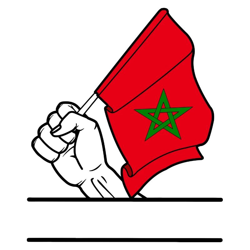 Flagge Marokko transparenter Fausttextraum