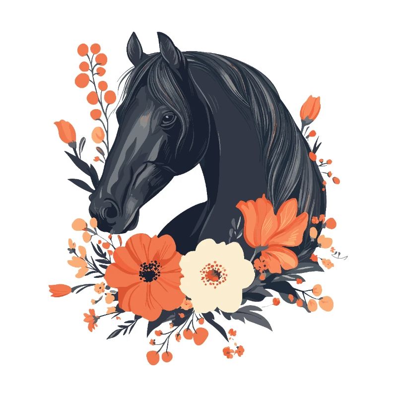Pferd mit Blumen