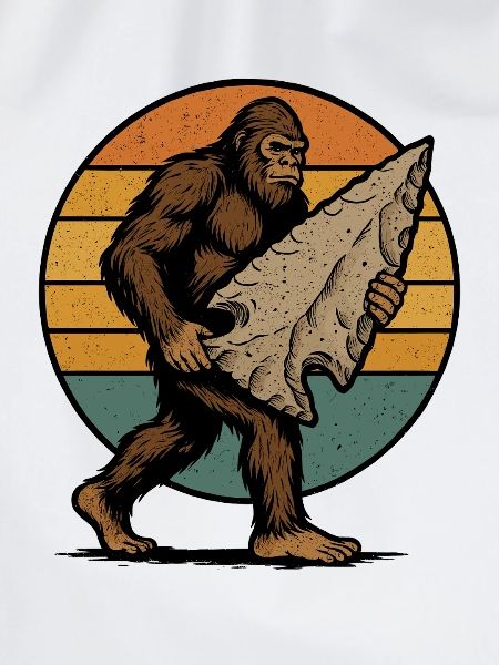 Bigfoot mit Arrowhead Pfeilspitzen Feuerstein