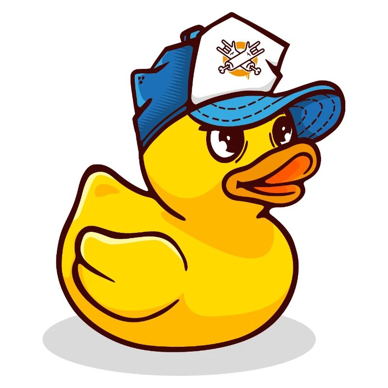 Yellow rubber duck with cap