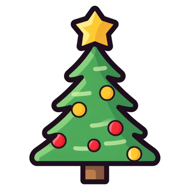 Conception de dessin animé d’arbre de Noël festif
