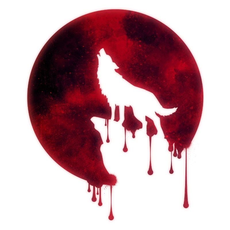Blut Mond Heulender Wolf
