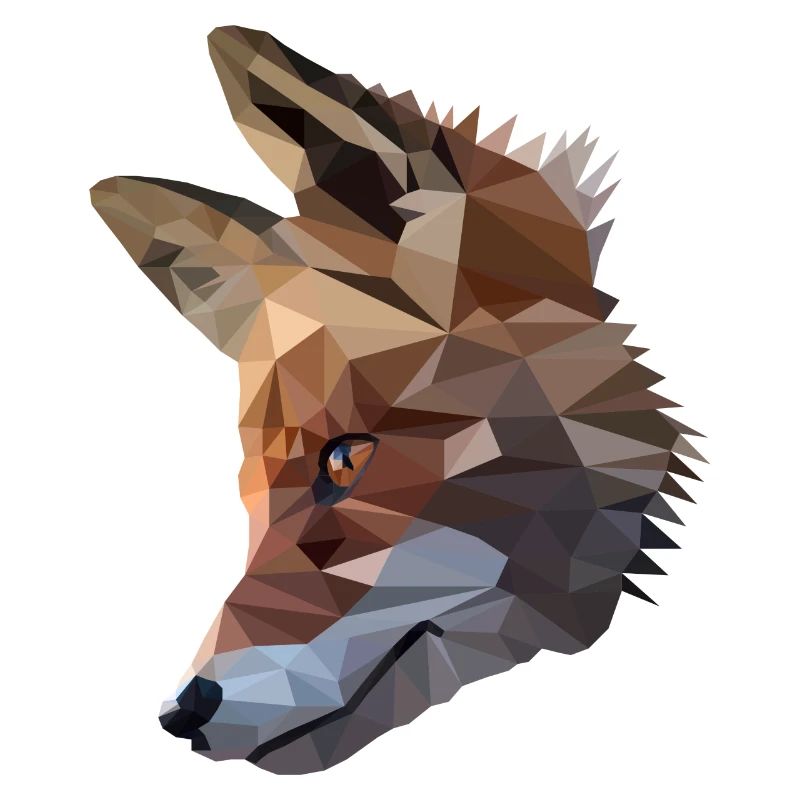 Fox head polygon fox