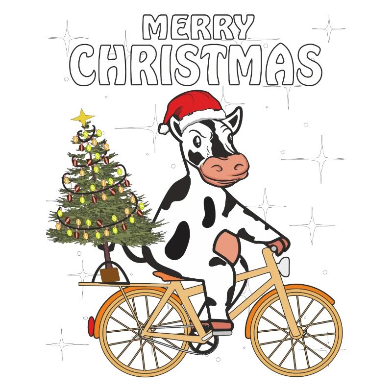 VACHE VÉLO NOËL JOYEUX NOËL