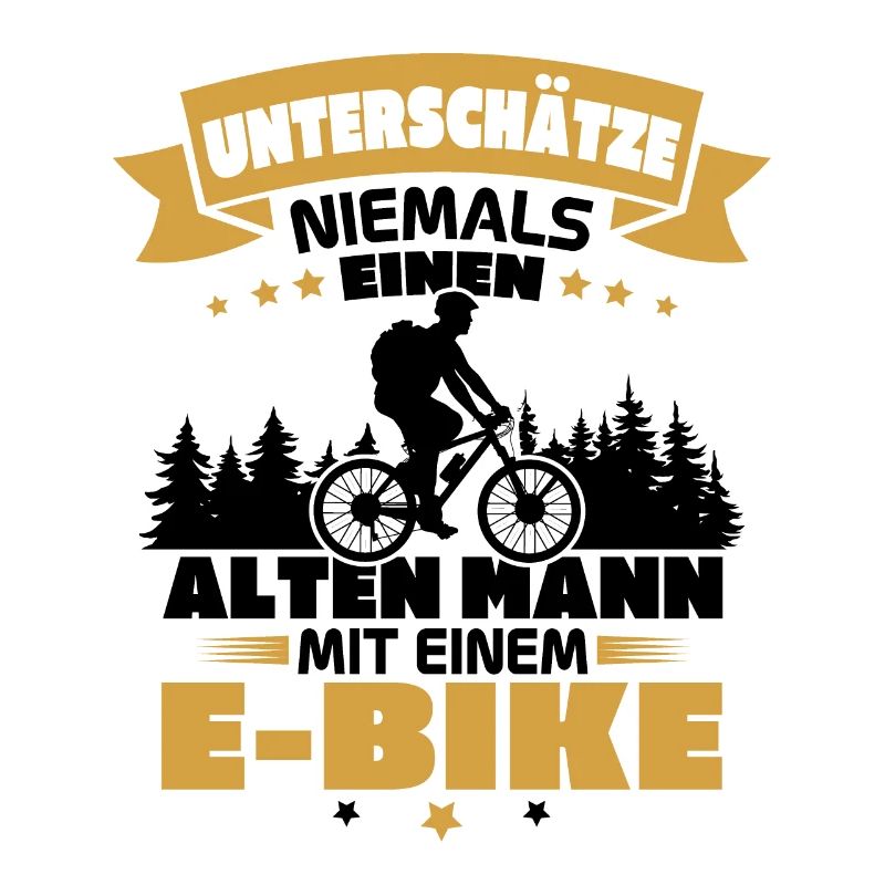 Alten mann mit einem e bike