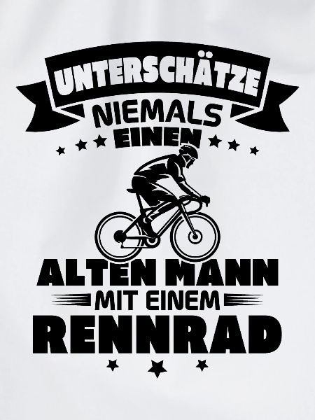 Alten mann mit einem Rennrad