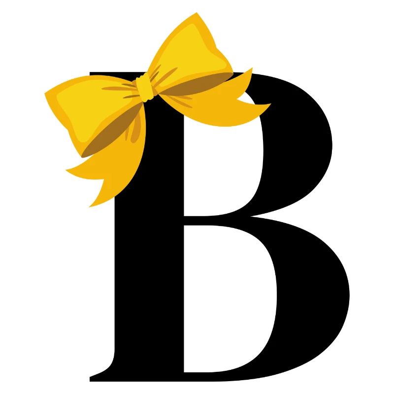Letter b yellow bow