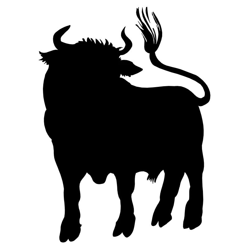 Image d’ombre de taureau, ferme de logo ou boucher