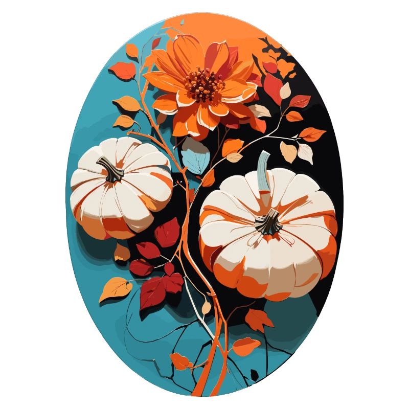 Pumpkin with flowers