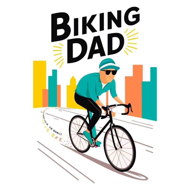 Biking Dad Illustration for Active Dads