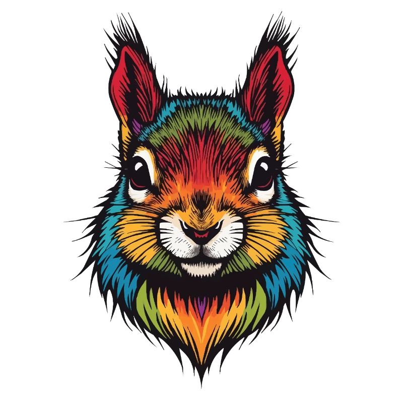 Buntes Eichhörnchen tierische Farbexplosion