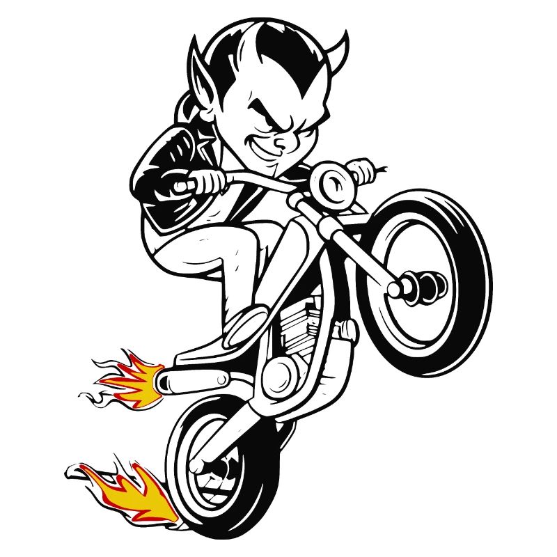 Devil on a motorcycle