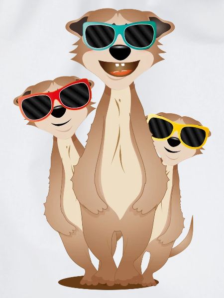 Coole Erdmännchen mit Sonnenbrille