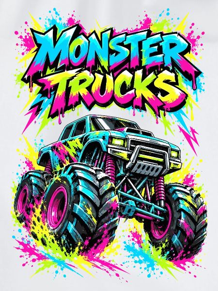 Monster Trucks Graffiti Neon