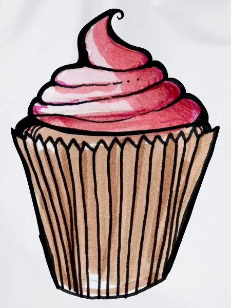 Aquarell Pink Cupcake