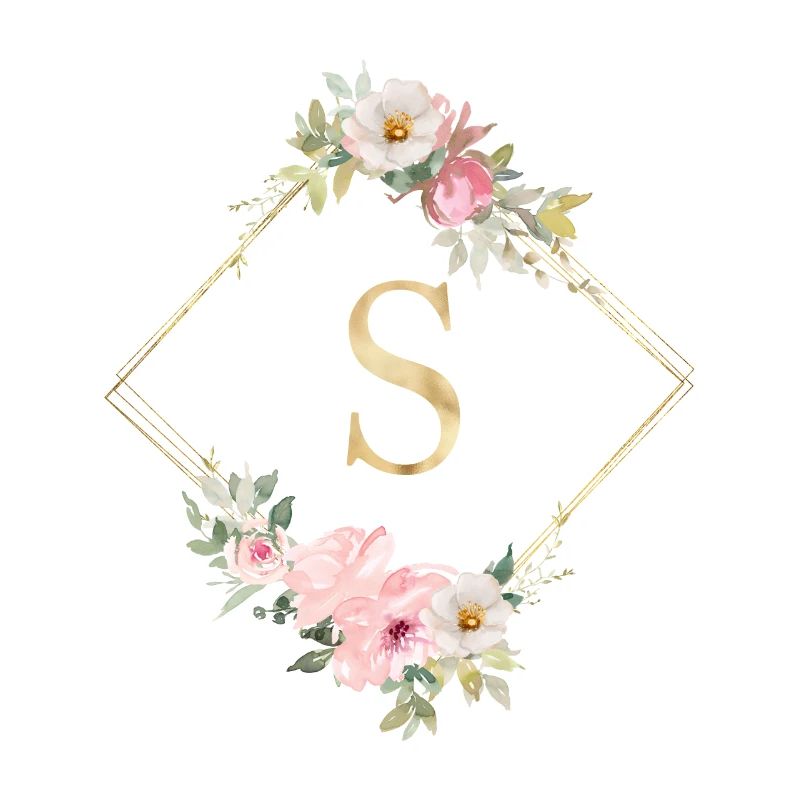 Customizable Monogram S Pastel Floral