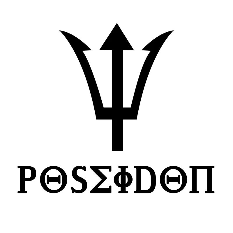 Poseidon design with trident gift idea black