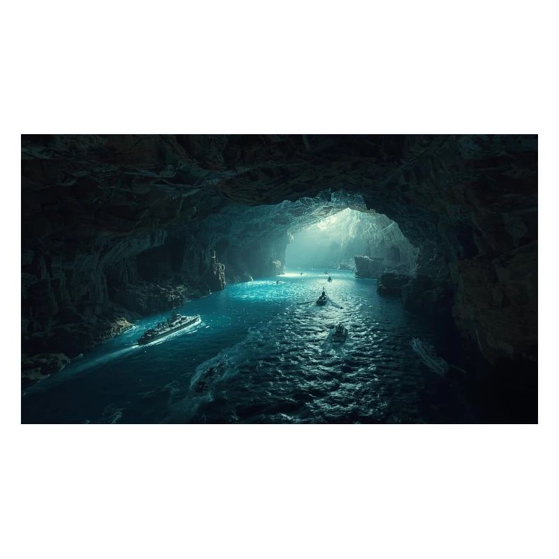 Luminous sea cavern