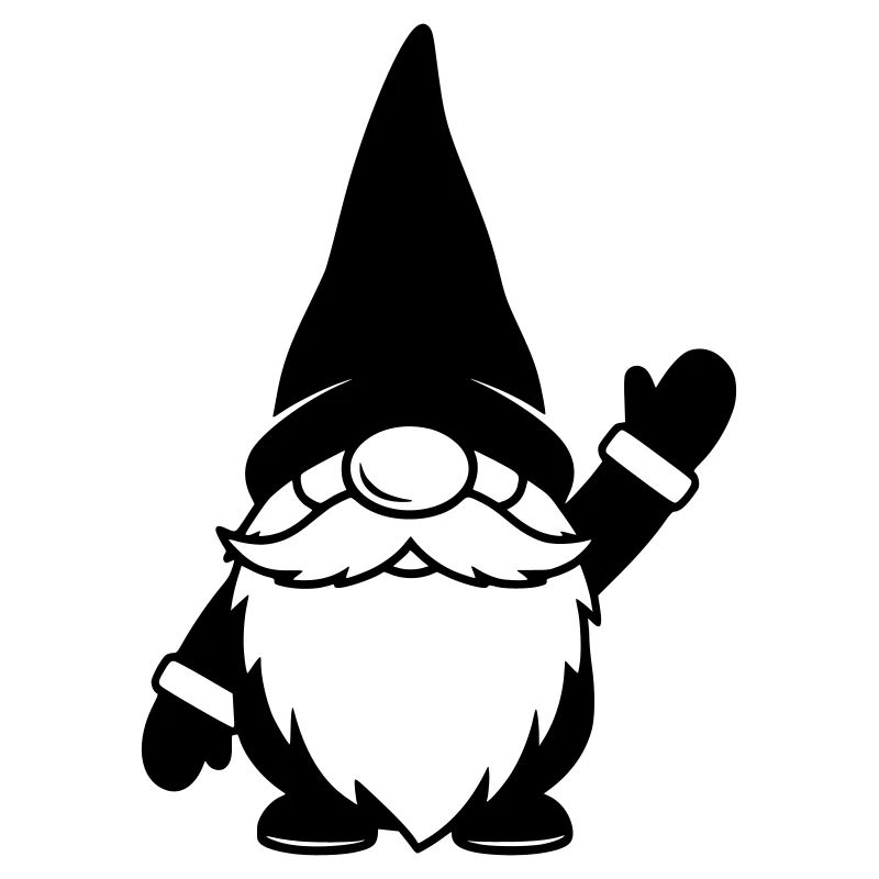 Funny gnome waving illustration