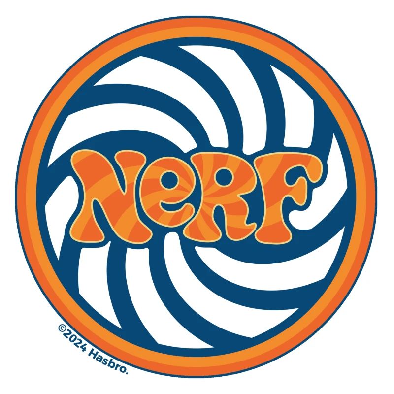 Nerf Blanc Bleu Orange Spiral Design