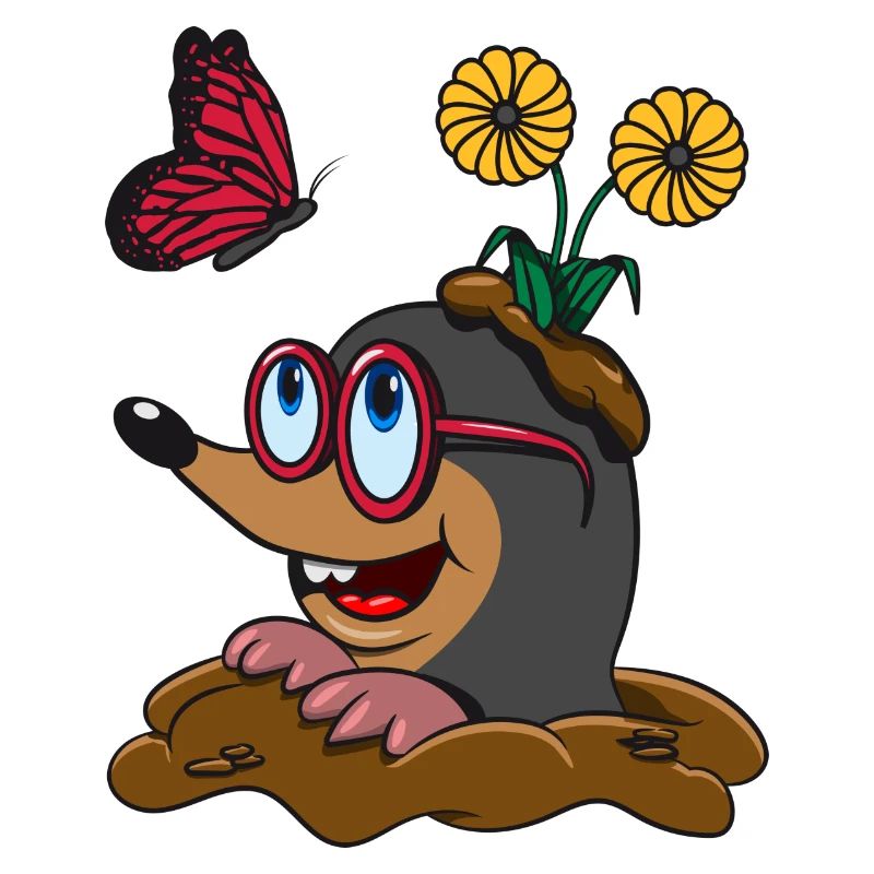 Mole earth mole huegel funny butterfly