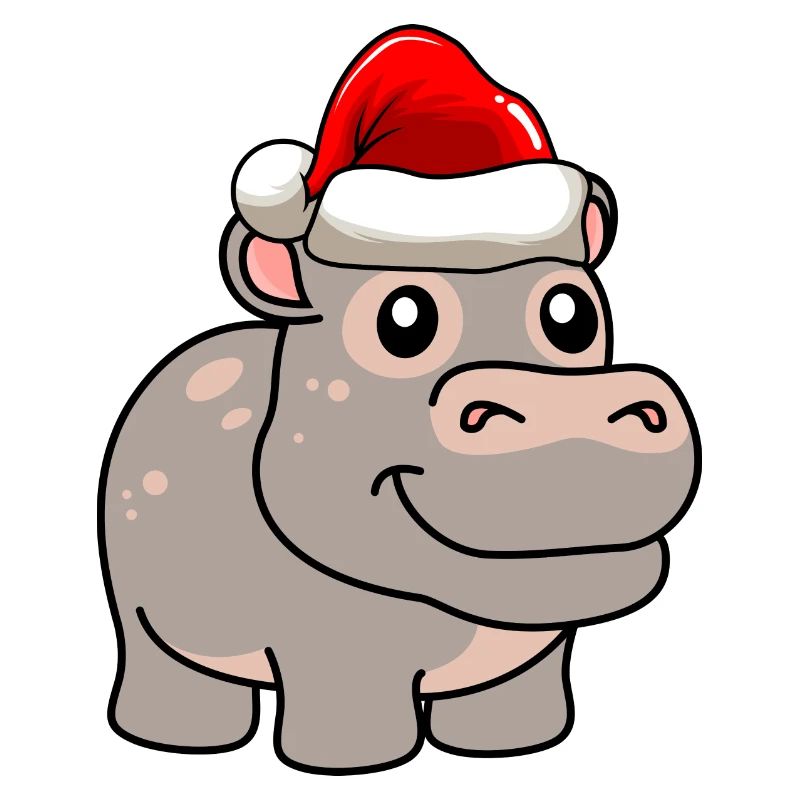 Nilpferd Weihnachten Comic