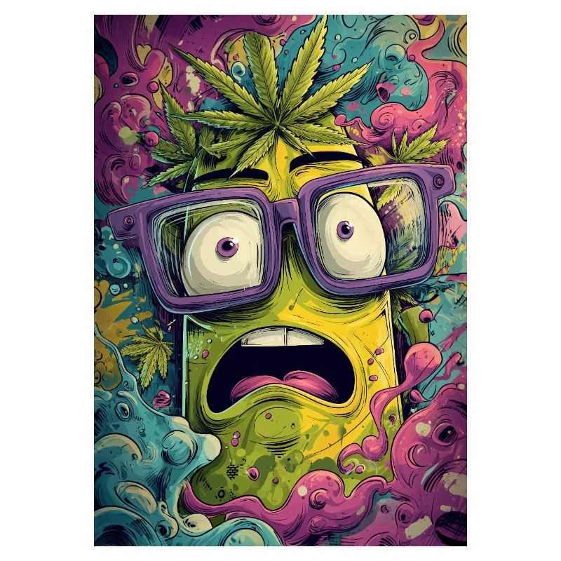 Psychedelic pineapple with glasses