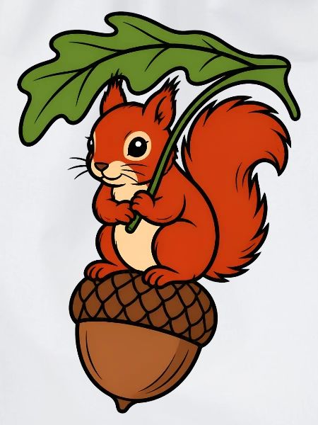 Eichhörnchen Eichel Blatt Regenschirm Shirt
