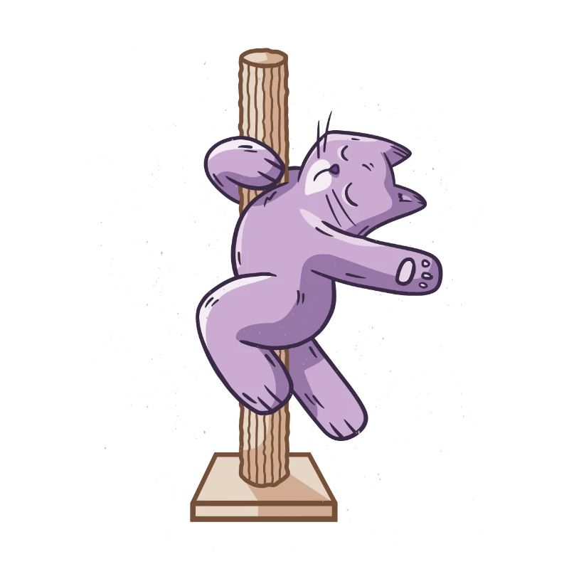 Funny pole dance cat