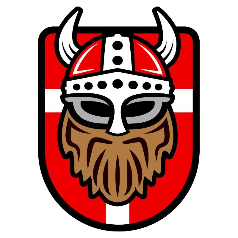 Cool Viking with Danish flag