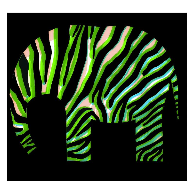 Green Zebra Print Abstract Design