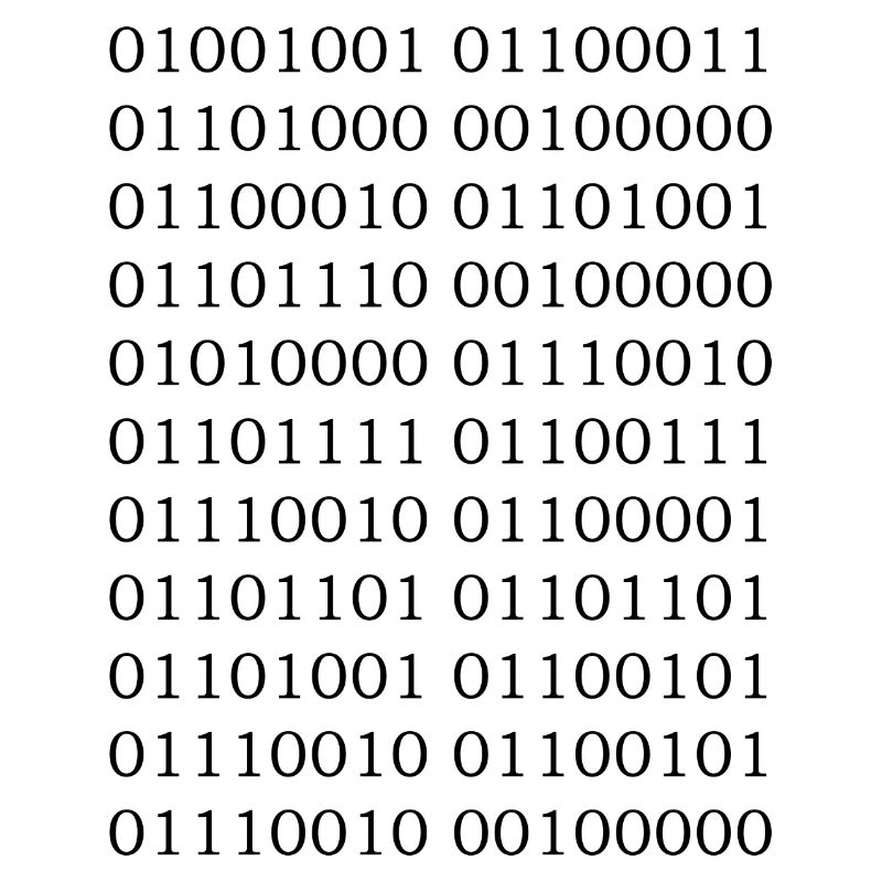 Code binaire « Je suis programmeur »
