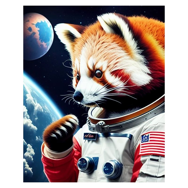 Panda roux dans l’espace