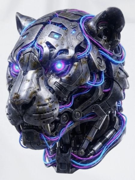 Neon-Tiger Kopf