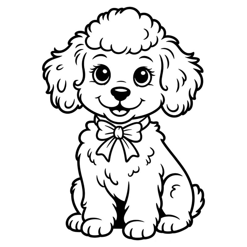 Poodle with bow – charm for clothes