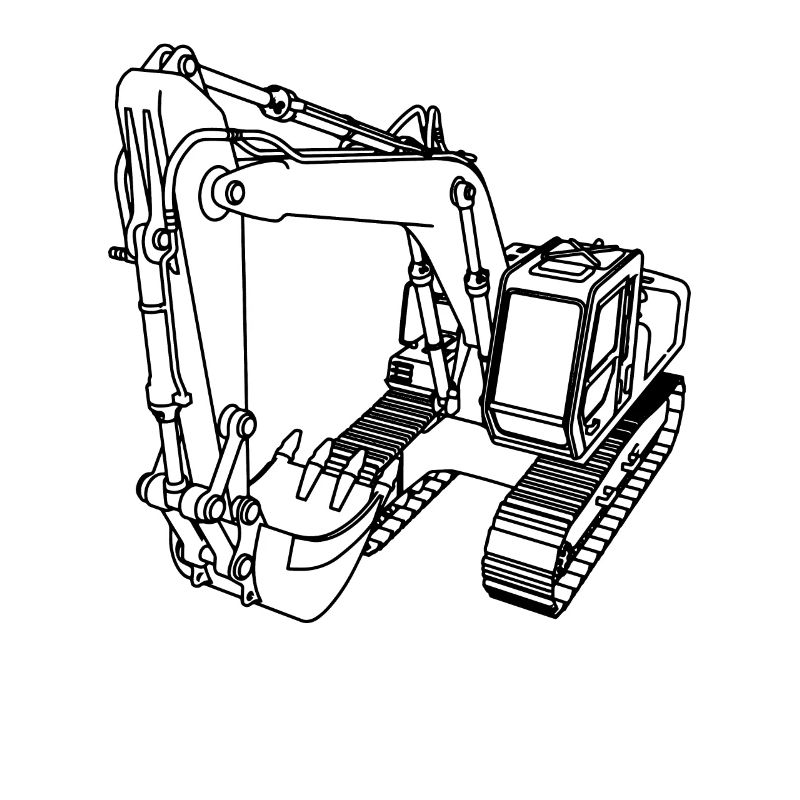 Loading Bucket Silhouette Excavator Gift