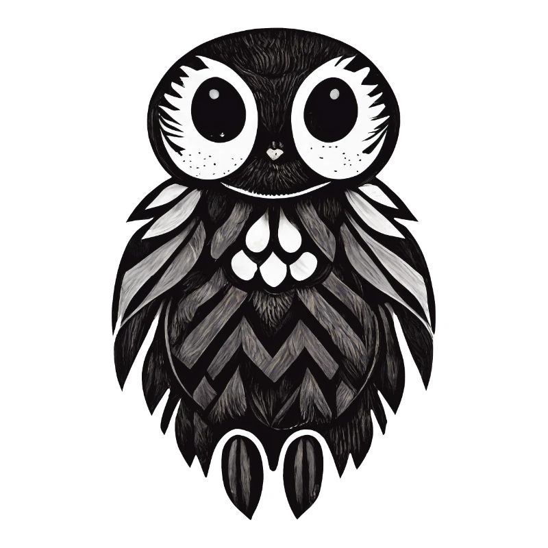Eule Illustration Psychedelisch Minimal Trance