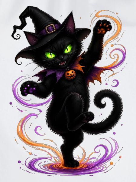 Halloween black cat dancing