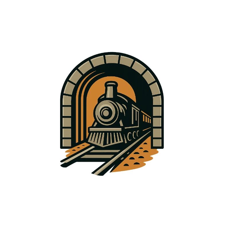 Railway through tunnel arch