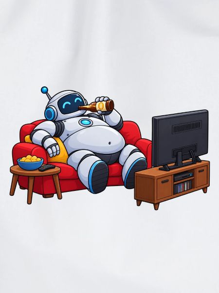 Roboter-Entspannung vor dem Fernseher