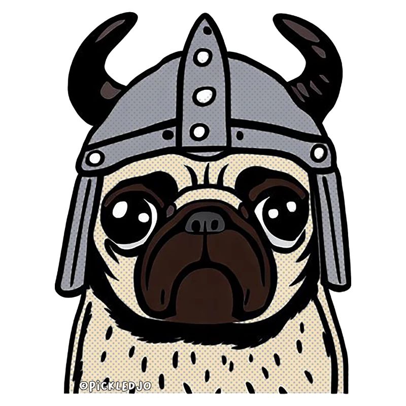 Mops Wikinger Gekritzel