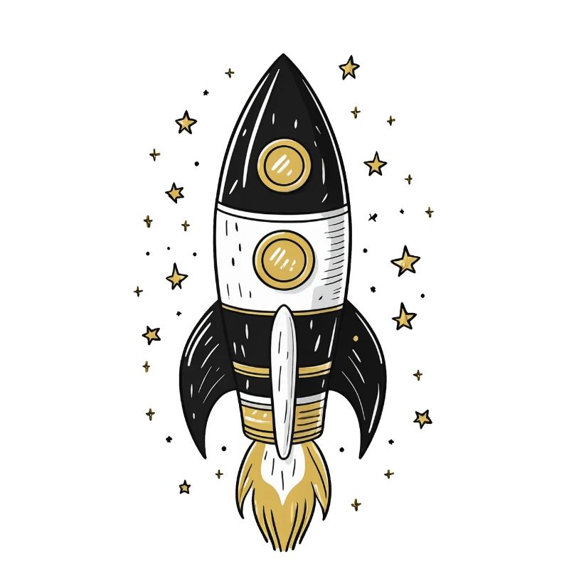 Avec la fusée dans l’espace