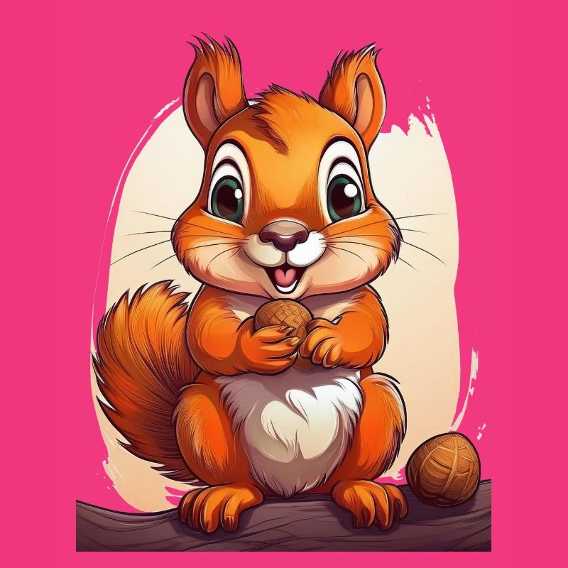 Happy squirrel with a nut