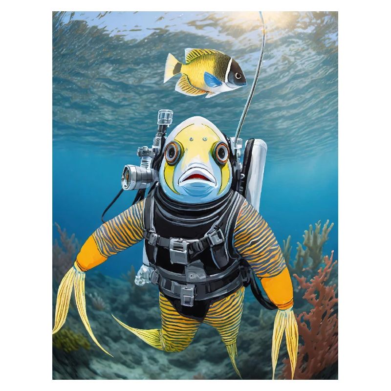 Poisson en combinaison de plongée 3