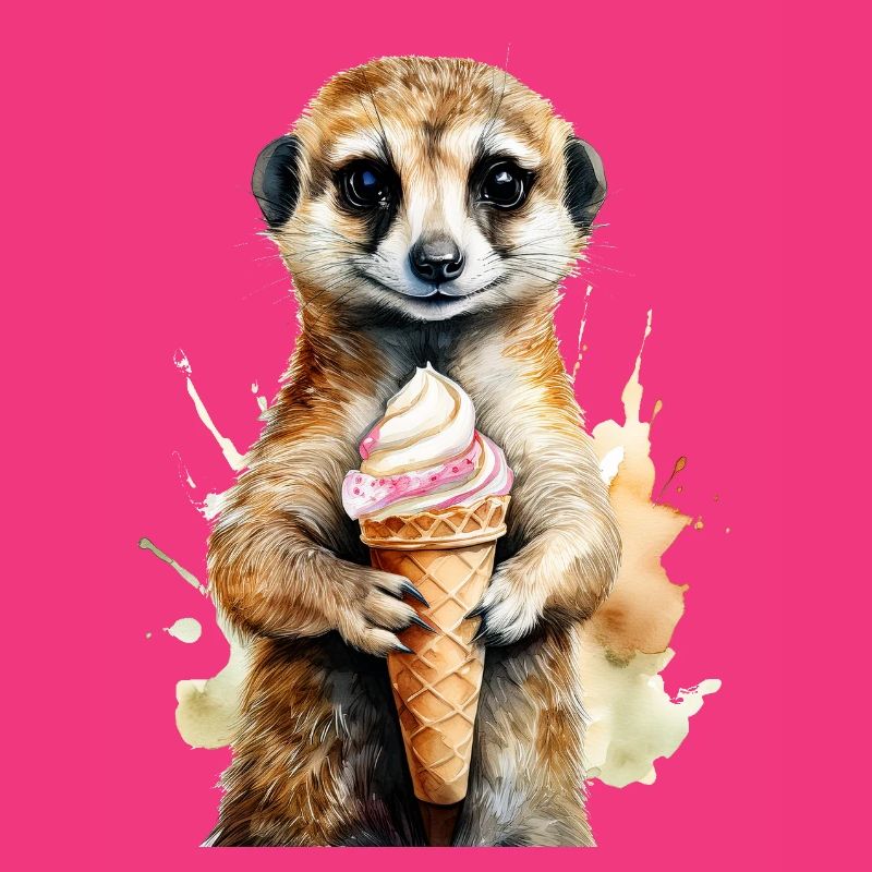 Erdmännchen, das ein Eis isst