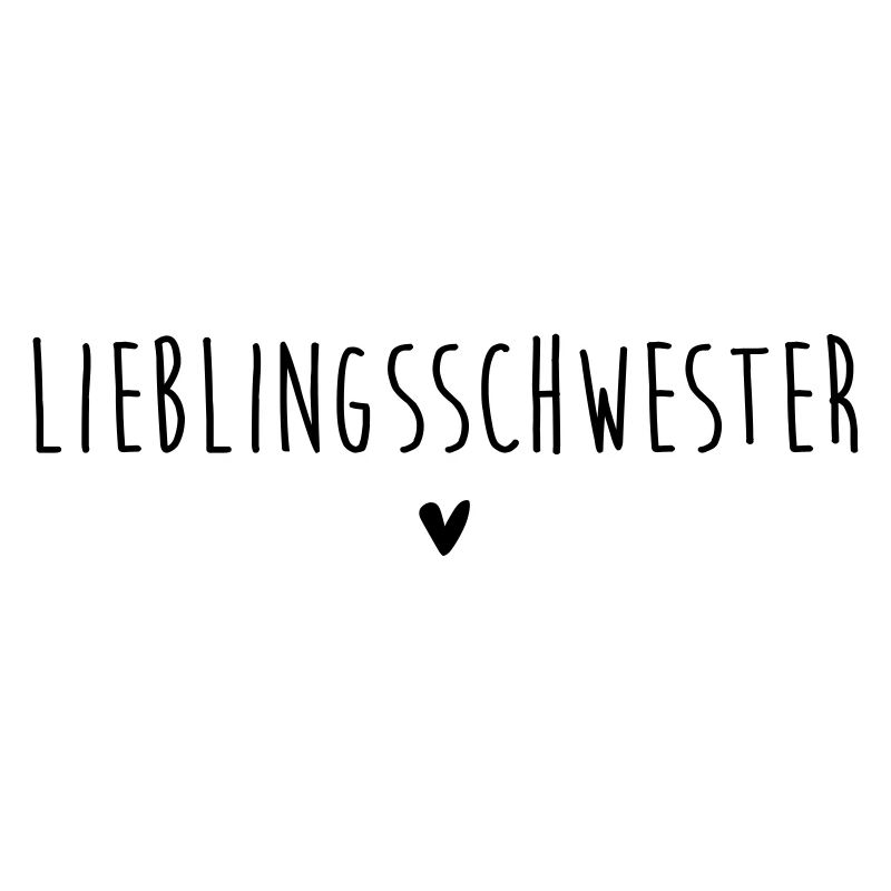 Lieblingsschwester Herz Schwarz Geschenkidee