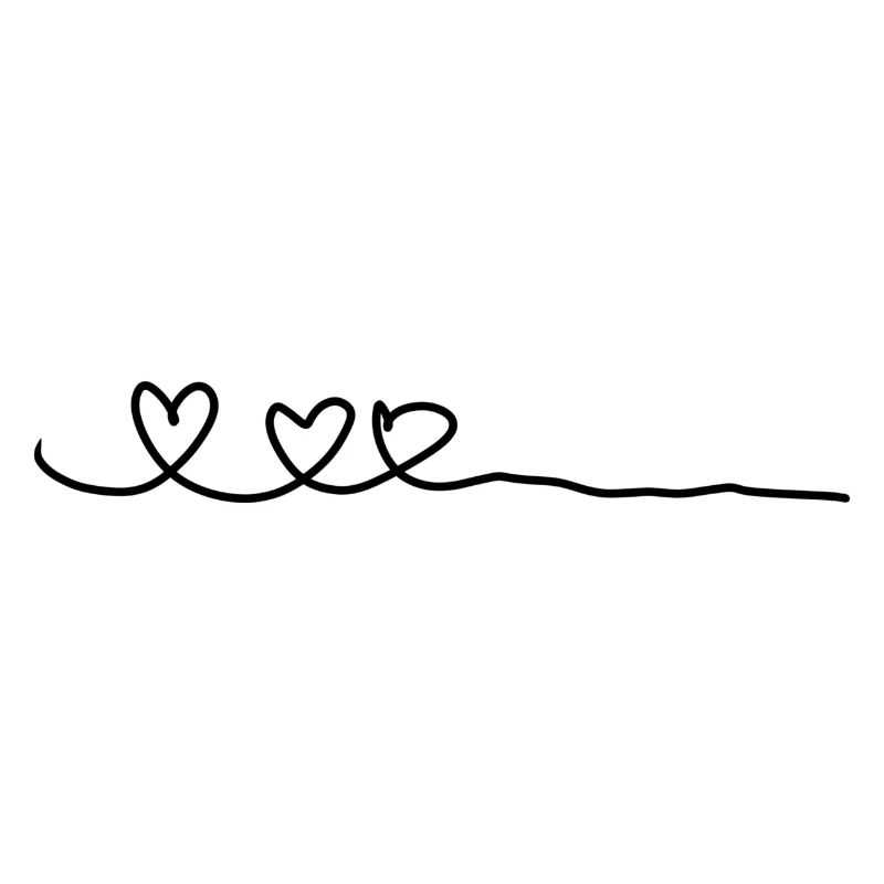 Line Heart Three Hearts